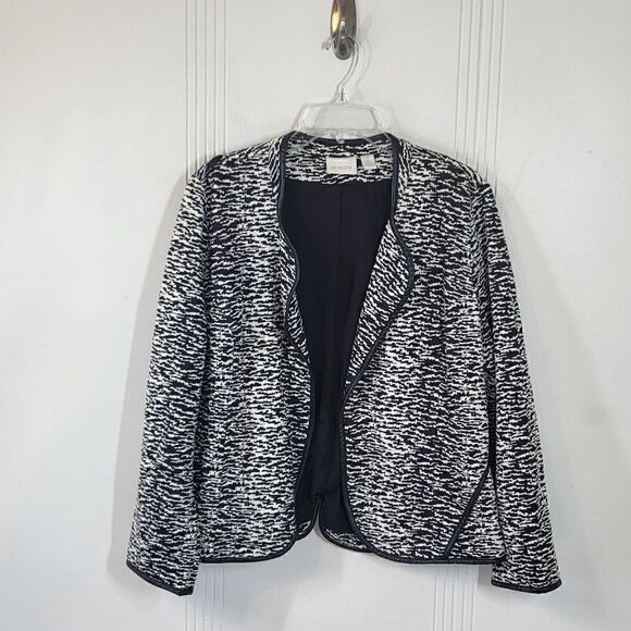 Plus Size Chico's Black & White Cardigan Jacket - Picture 8 of 10